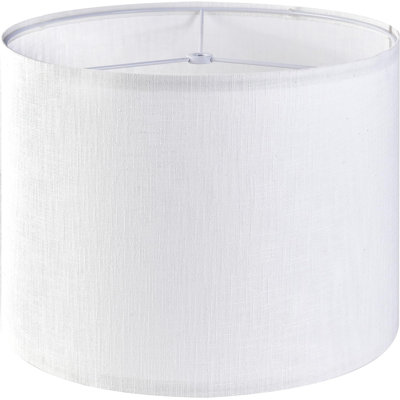 10"H x 13"W Linen Drum Lamp Shade (Spider) in White