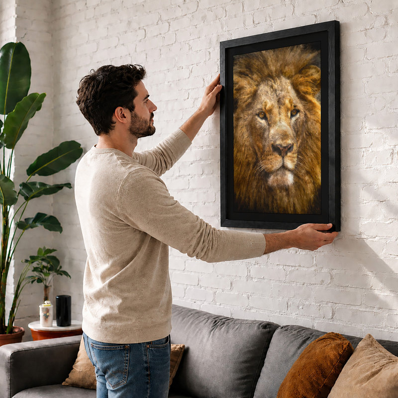 Golden Mane Rustic - Print, A1 - 84.1 x 59.4 cm, Black