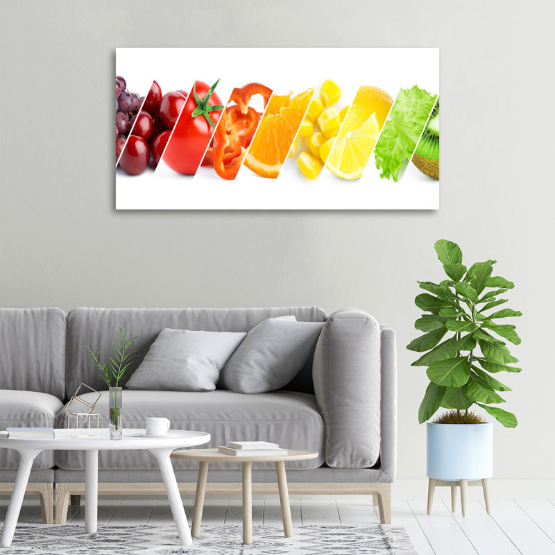 Fruits And Vegetables - No Frame Print on Canvas, 50cm H X 100cm W