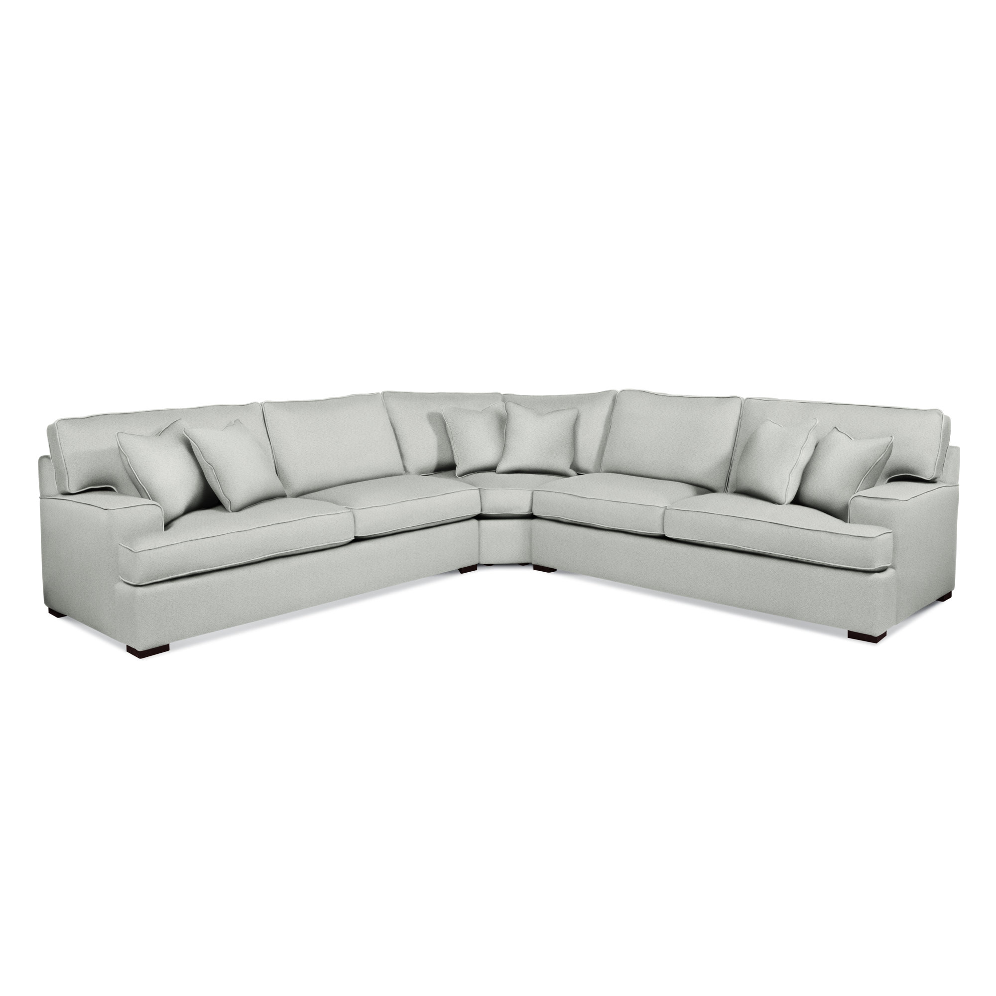 Sadie 3-Piece Upholstered Sectional, Java Finish, Blue Buffalo Check; 0120-61