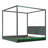 King Size Wood LED Canopy Bed ,Canopy Platform Bed With Support Slats, No Box Spring Needed, White