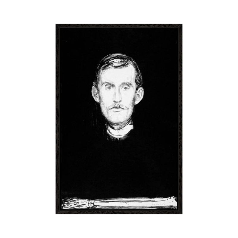 Self-Portrait, 1895 by Edvard Munch - Gallery-Wrapped Canvas Giclée on Canvas, 152.5 cm H x 101.5 cm W, Black Framed