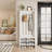 Sharlene White Hall Tree with Shoe Storage Bench, 65" H Entryway Organizer with 3 Coat Hooks and Top Shelf, Modern Entryway Furniture for Hallway & Mudroom