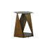 Table de salle à manger ronde 53 po en pierre frittée avec base en métal bronze-602026573