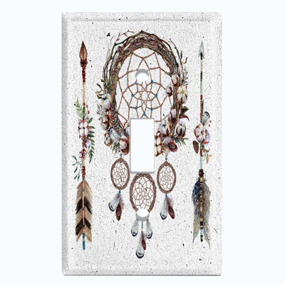Patterned 1 - Gang Toggle Light Switch Standard Wall Plate