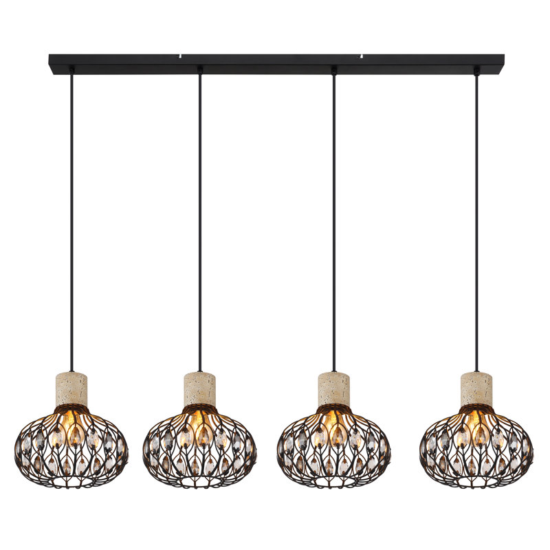 Pawtucket 4 - Light Matte Black Geometric Pendant