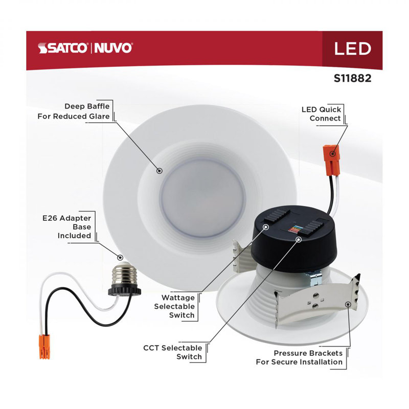 4" Round LED Retrofit Recessed Lighting Kit
