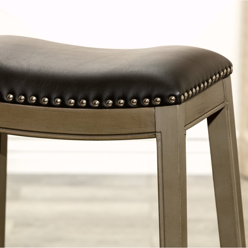 Tabouret à hauteur de comptoir 24 po, siège en cuir