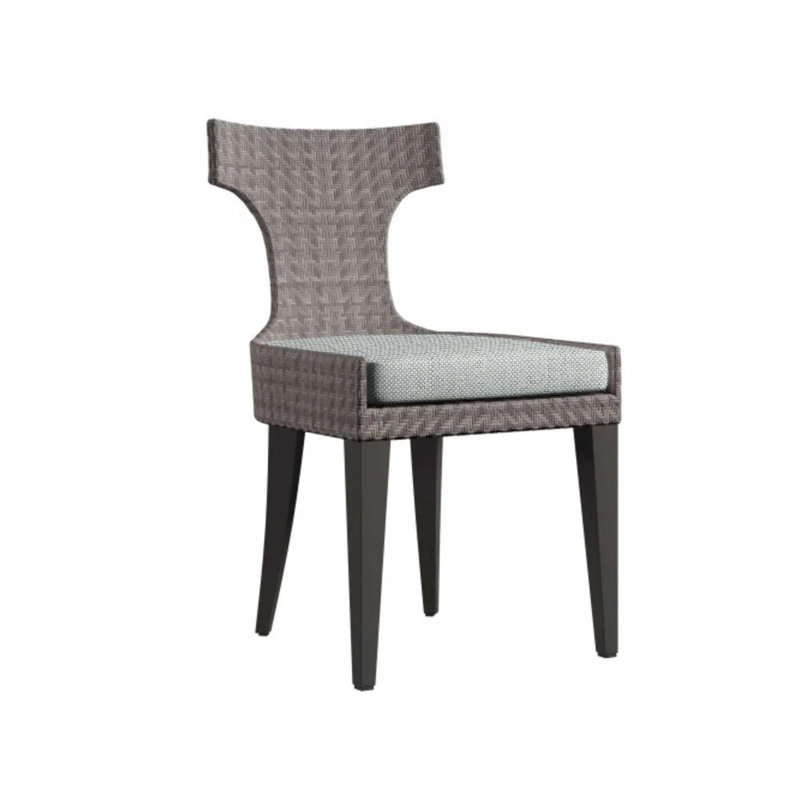 Sarasota Patio Dining Side Chair with Cushion, Light Grey Linen 6032-010