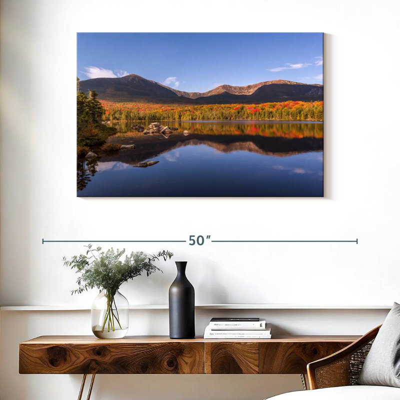 Alvord Millinocket, lac et montagnes, H 26 po x l 39 po