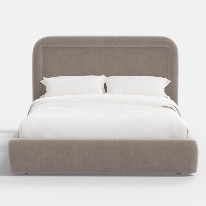 Stoffer Home x Cloth and Co. Marisa Bed, Steel Performance Velvet, Queen
