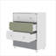 Liston 4 Drawer Chest with Custom Green and Pink Panel Design