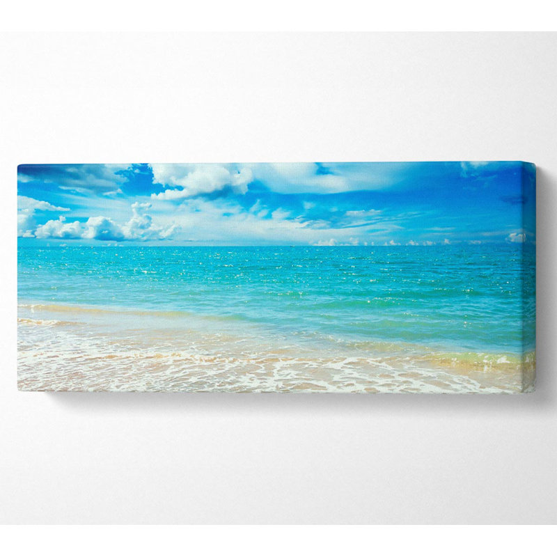Stunning Turquoise Ocean Sparkle - Wrapped Canvas Panoramic Art Prints, 71cm H x 162.5cm W x 10cm D