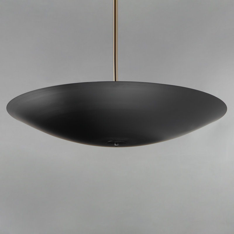 Vesta 1 - Light LED Pendant, 4.75" H x 23.5" W x 23.5" D, Black, French Gold
