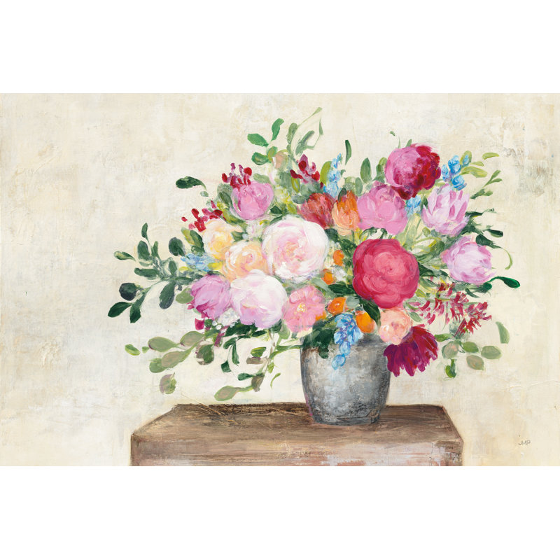 Farmhouse Bouquet Crop by Julia Purinton - No Frame Painting on Canvas, 30cm H x 46cm W