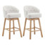 Ensemble de 2 tabourets de comptoir pivotants 33,25 po, avec tabourets de bar à hauteur de comptoir avec structure en bois d'hévéa massif, dossier, repose-pieds, tabourets de bar pour la maison, comptoir de cuisine, naturel et beige-114632961