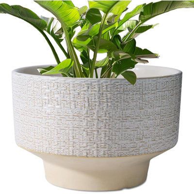 12-inch Ceramic Plant Pot With Drainage Hole