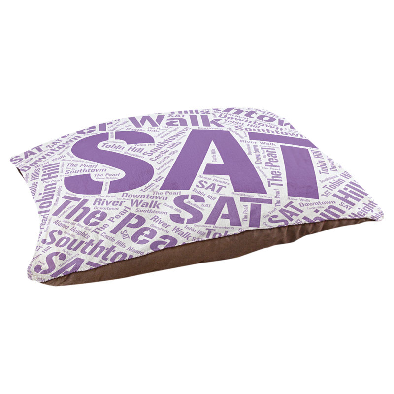 Coussin de chien « districts », Grand (l 40 po x P 30 po x H 14 po), Mauve, San Antonio