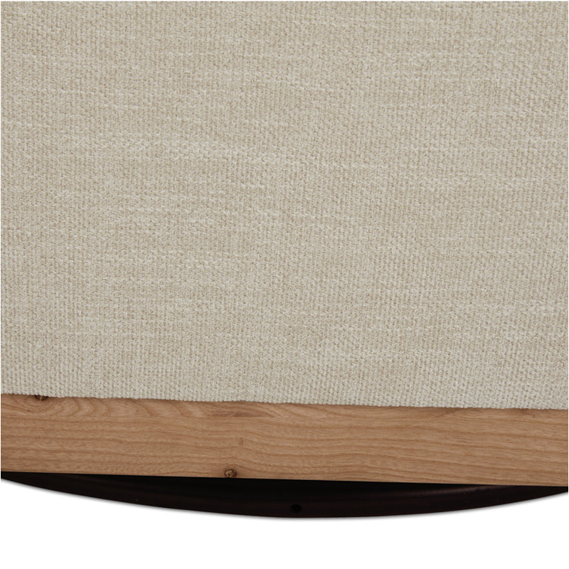 Upholstered Swivel Armchair, Beige 100% Polyester