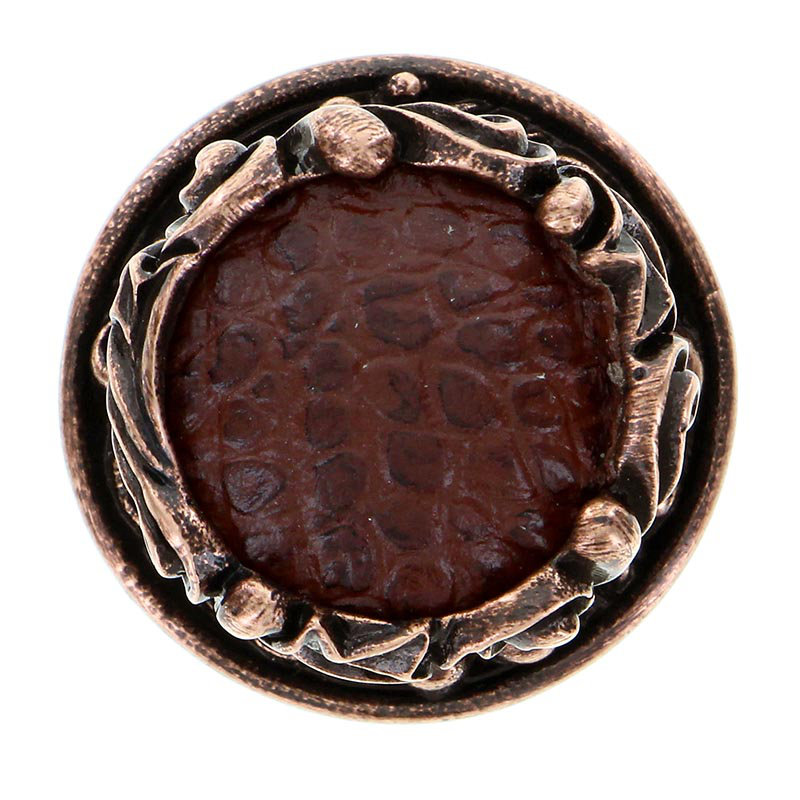 Liscio Mushroom Knob, Antique Copper, Brown