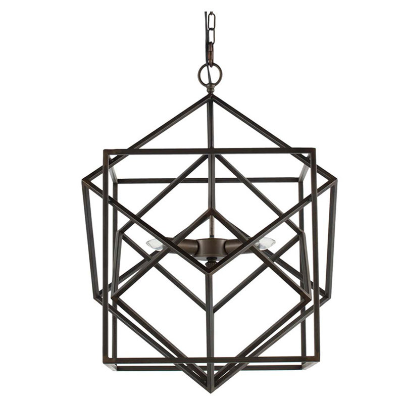 Lustre géométrique unique à 3 lumières Glaspie