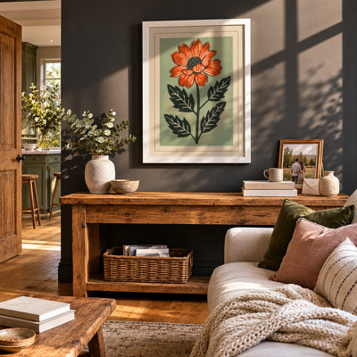 Study in Orange Botanical - Framed Print