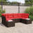 vidaXL Garden Sofa Set with Cushion 6 pcs Brown Poly Rattan-567388082