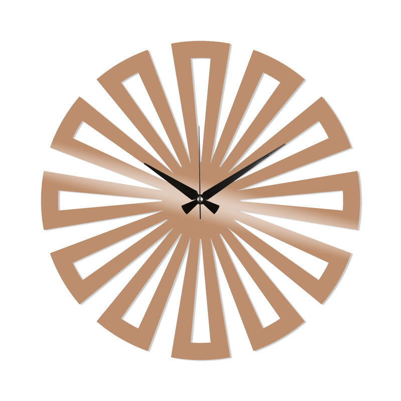 Turcotte Metal Wall Clock, Copper/Black