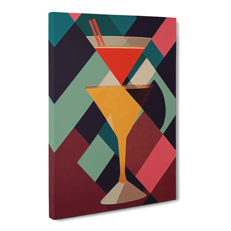 Sivert Retro Cocktail - Wrapped Canvas Print, 50cm H x 35cm W