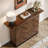 Industrial Console Table With Metal Base