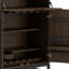 Banting 32"W Solid Hardwood Industrial Bar Cabinet with Wine Shelf, Stemware Rack, and Extra Storage