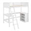 Lit mezzanine simple avec bureau et tablettes, cadre de lit mezzanine en bois pour enfants, adolescents, adultes