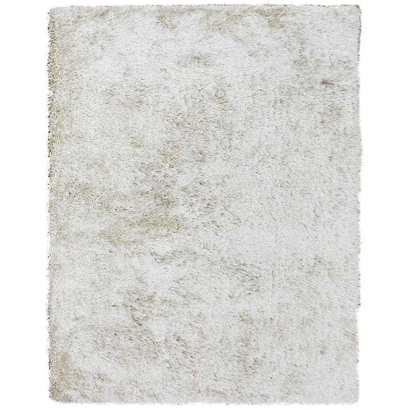 Sanford Hand Tufted Shag Polyester Eco-Friendly Area Rugs - Rectangle, White Color, Plain Solid Design, High Pile Thick Handmade Anti Skid Area Rugs for Living Room, Bed Room