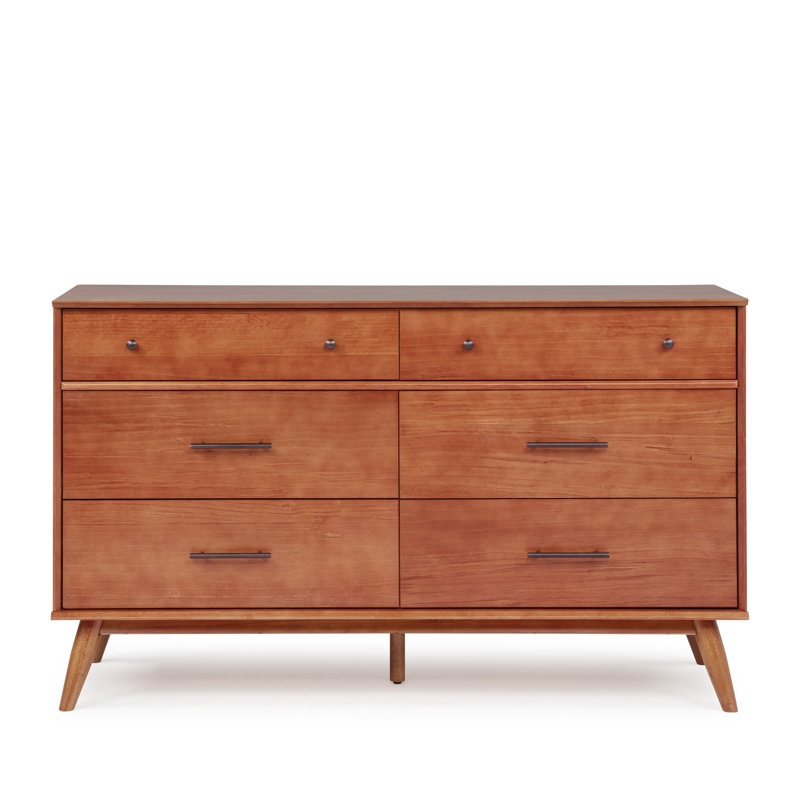 Ashlie 6-drawer double chest of drawers, Castanho