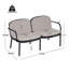 Causeuse d'extérieur pour terrasse, structure en PP noir avec coussin beige-1437992164-1437992171