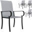 Ensemble de 4 chaises de salle à manger d'extérieur, fauteuils toutes saisons avec structure en acier