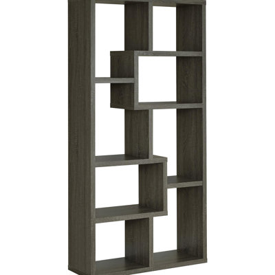 Weathered Grey Bookcase With 8 Shelves - Versatile For Display In Or Living Room 8-Shelf Transform Your Home And