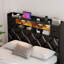 Lit plateforme tapissier en cuir Balconera avec 2 tiroirs sous le lit et rangement pour la tête de lit-898465022
