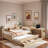 Wood Daybed With Storage Drawers, Side Shelves, Desk And Trundle-1891111440-1891111436