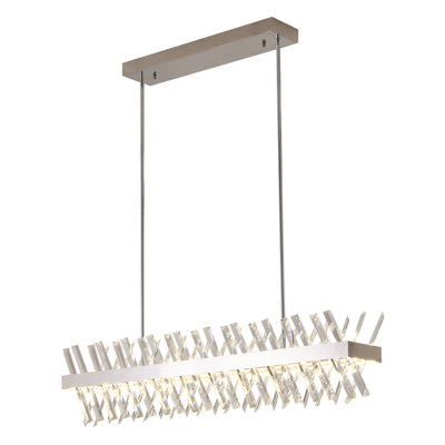 Modern LED Rectangular Crystal Chandelier