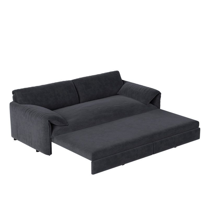 66" Queen Pull Out Sofa Bed, Gray