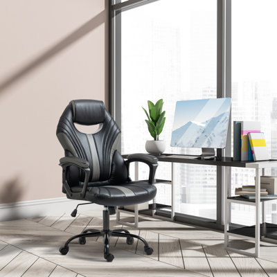 Marlow Home Co. Akera Adjustable Height PC & Racing Game Chair in Black