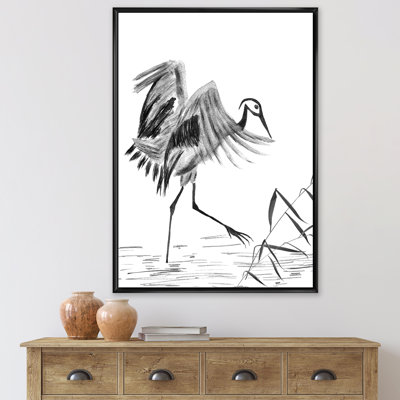 Grue japonaise japonaise - peinture sur toile