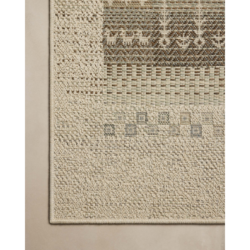 Loloi Saylor Ivory / Earth Indoor/Outdoor Area Rug, Rectangle 11' x 15'