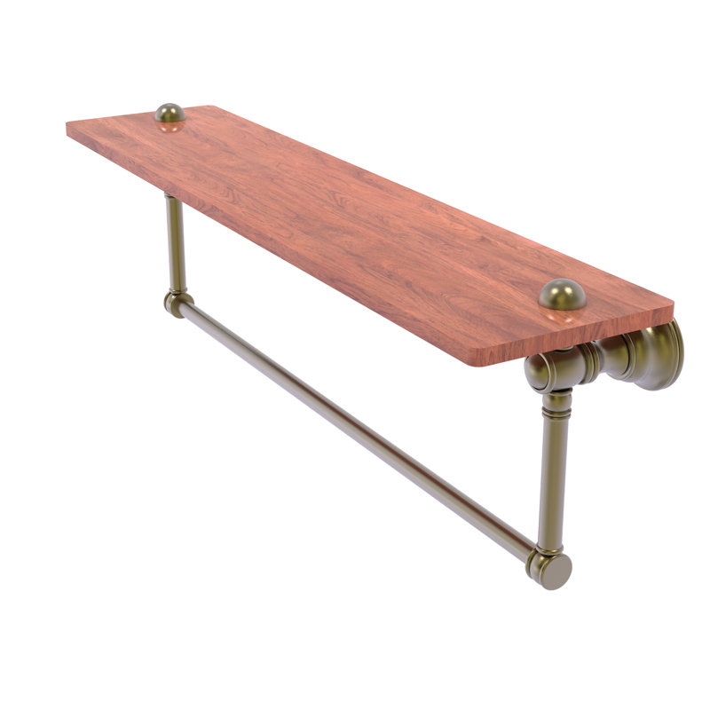 Tablette en bois Freyja, Laiton antique, H 5,54 po x l 22 po x P 7 po