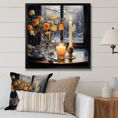 «Winter Frosty Still Life Pointillism I», reproduction sur toile