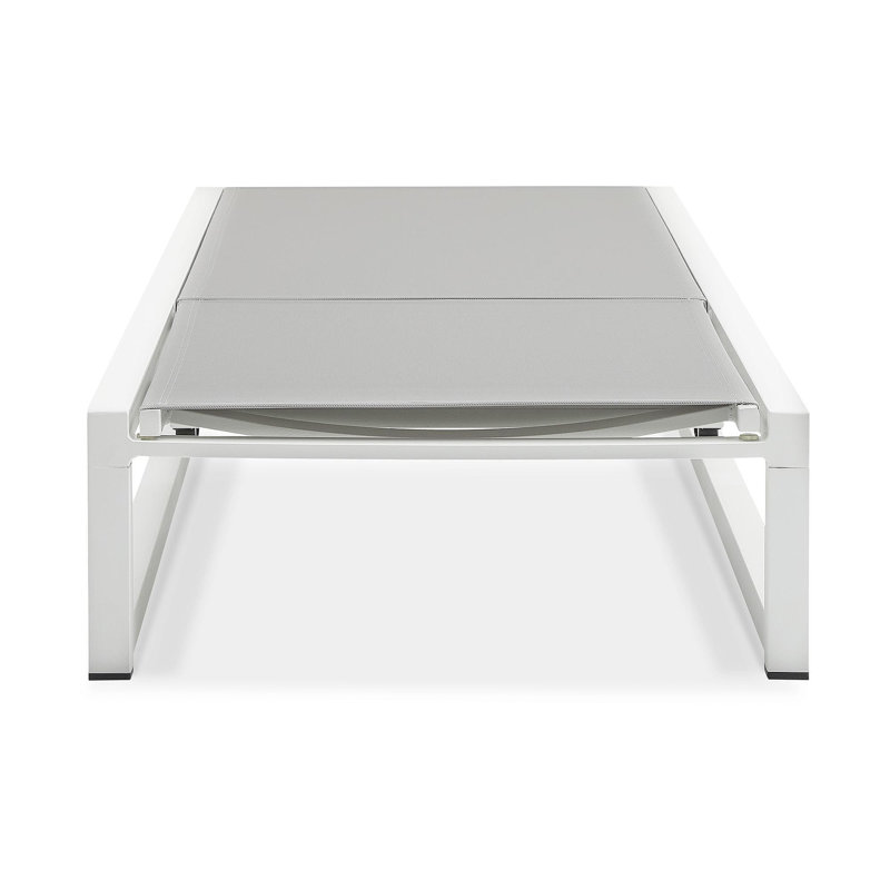 Chaise longue d'extérieur réglable à 5 niveaux, structure en aluminium durable et filet en textilène, pour patio / bord de piscine