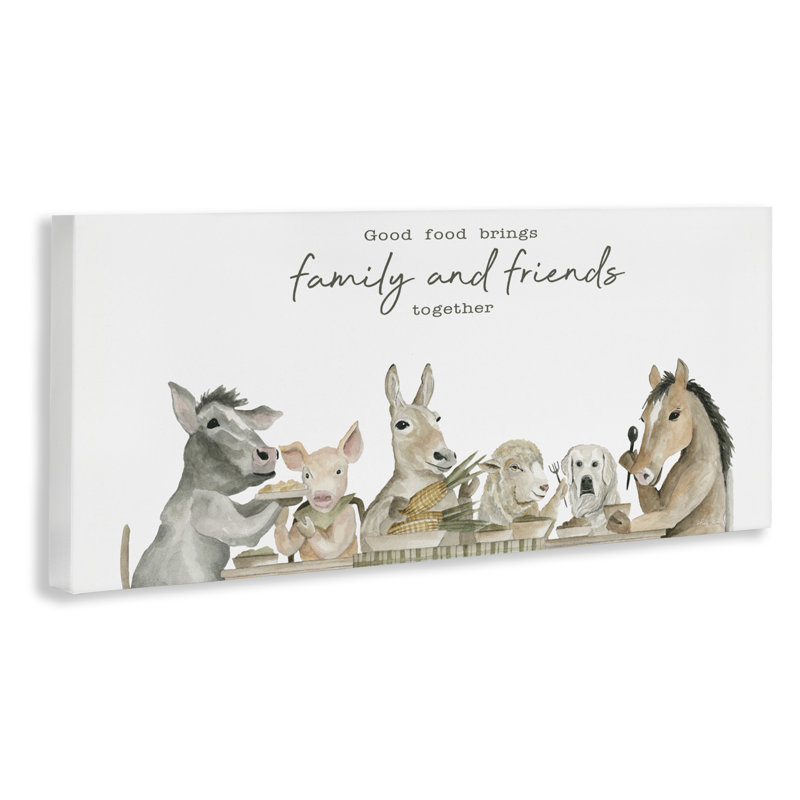 La bonne nourriture apporte la toile de famille, conception par Cindy Jacobs, H 20 po x l 48 po