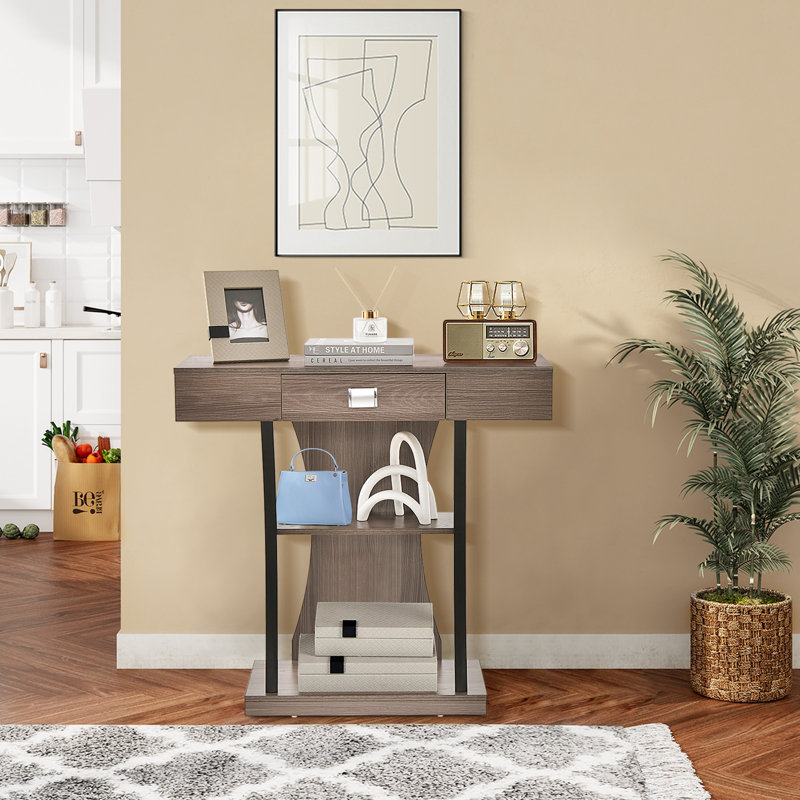 Alom 91cm Console Table, Rustic Brown