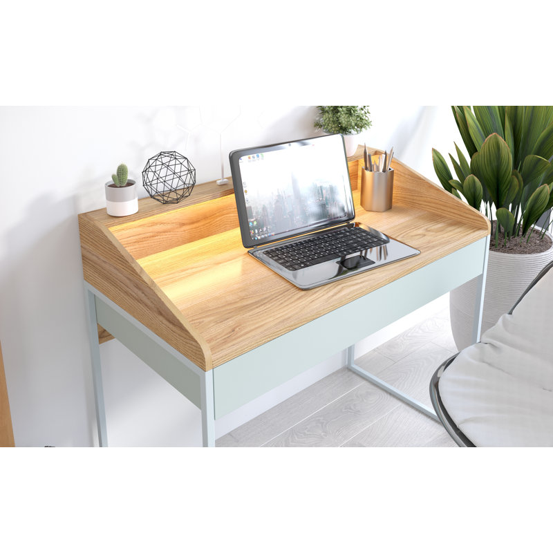 Caolain Desk, Yellow/Pastel Green